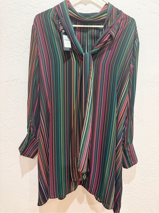 City Chic Dresses & Skirts - Striped Multi-Color Tie-Neck Blouse - Women
